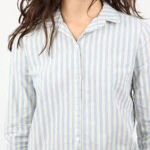 Sezane Tomboy Ecru Blue Stripe 38